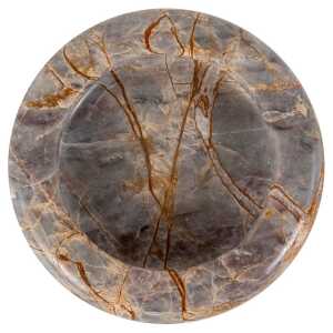 Elegant 1970s Breccia Marble Ashtray/Small Tray, Warm Gray and Rust Tone