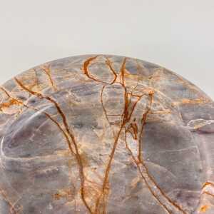 Elegant 1970s Breccia Marble Ashtray/Small Tray, Warm Gray and Rust Tone