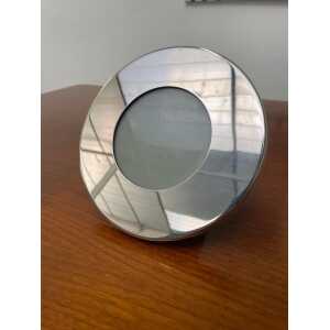 Elegant Gabriella Crespi Circular Photo Frame, Italy, 1970s