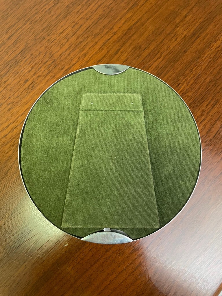 Elegant Gabriella Crespi Circular Photo Frame, Italy, 1970s