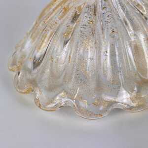 Elegant Pair of Murano Glass Catch-Alls in Shell Shape with Gold Detailing, 1970