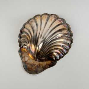 Elegant Silver Plate Shell Centerpiece/Tray by Fleuron-Christofle France, 1950s