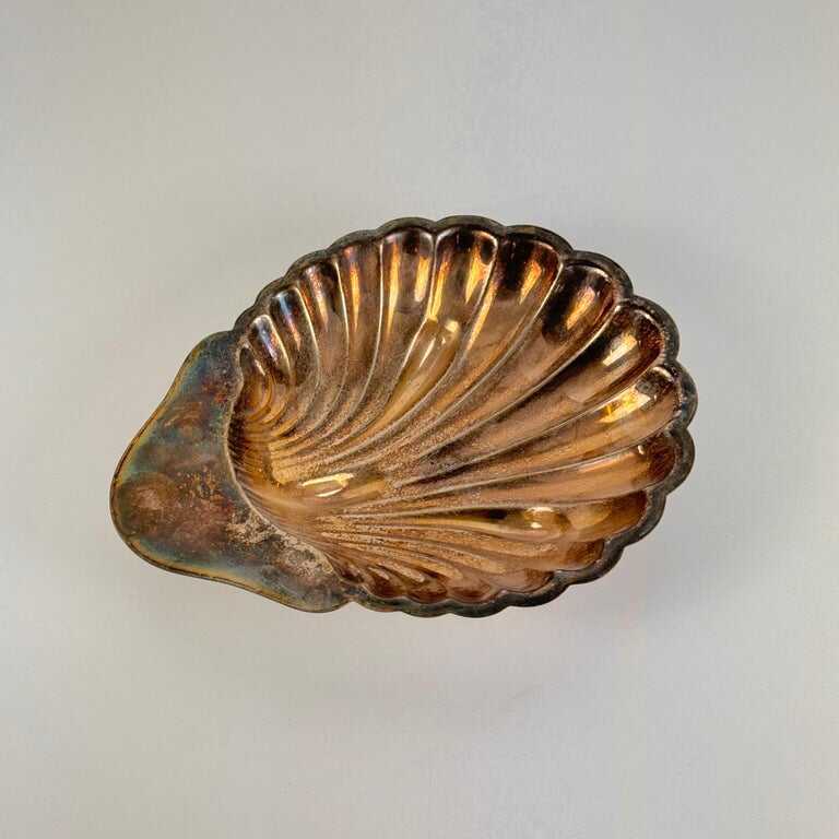 Elegant Silver Plate Shell Centerpiece/Tray by Fleuron-Christofle France, 1950s
