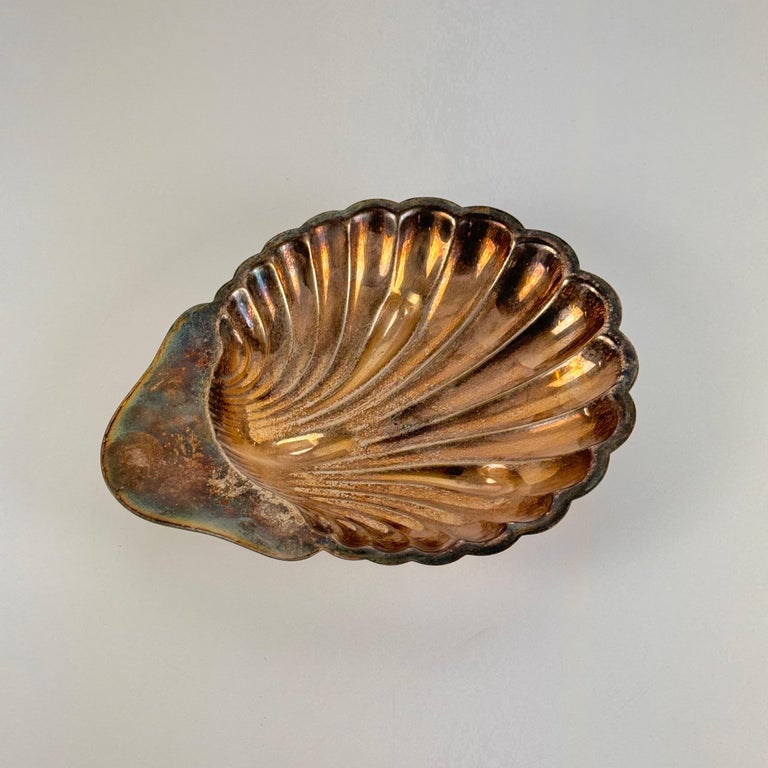 Elegant Silver Plate Shell Centerpiece/Tray by Fleuron-Christofle France, 1950s