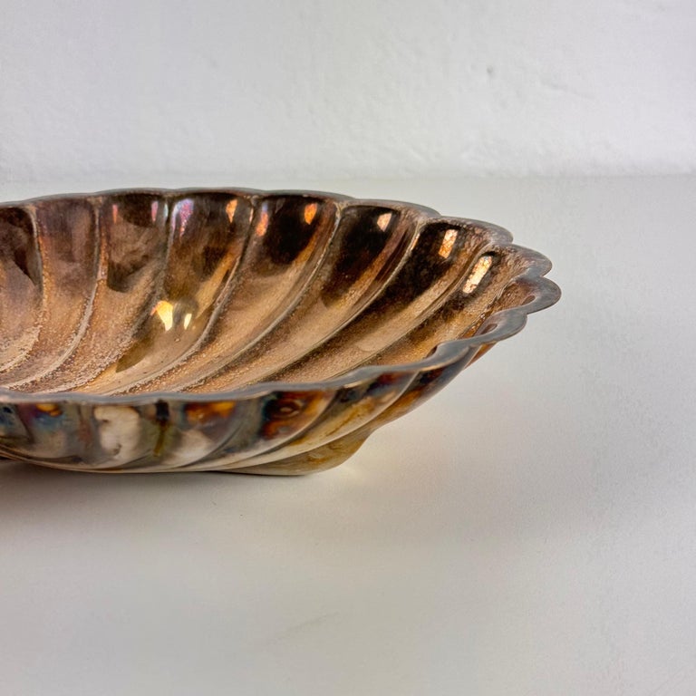 Elegant Silver Plate Shell Centerpiece/Tray by Fleuron-Christofle France, 1950s