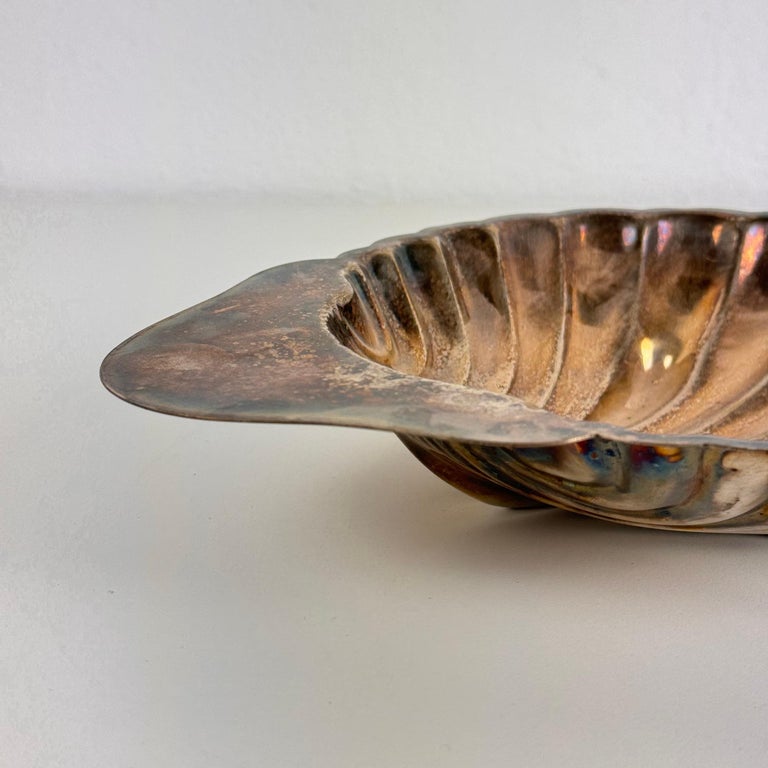 Elegant Silver Plate Shell Centerpiece/Tray by Fleuron-Christofle France, 1950s