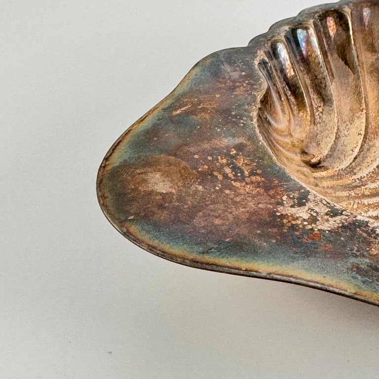 Elegant Silver Plate Shell Centerpiece/Tray by Fleuron-Christofle France, 1950s