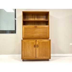 Ercol Windsor, Vintage Compact Bookcase Bureau