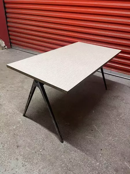 Esavian 1950s School Desk Grey Formica