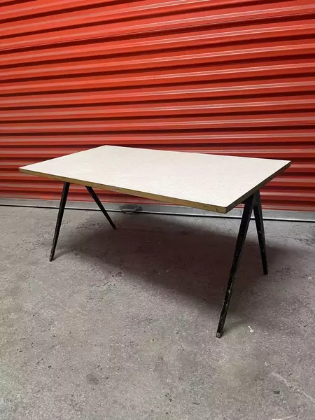 Esavian 1950s School Desk Grey Formica