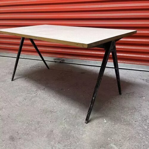Esavian 1950s School Desk Grey Formica