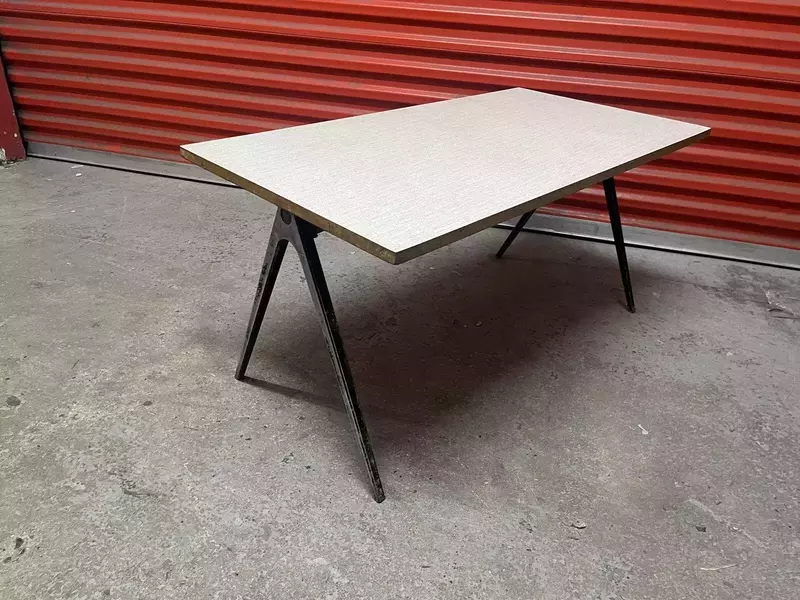 Esavian 1950s School Desk Grey Formica