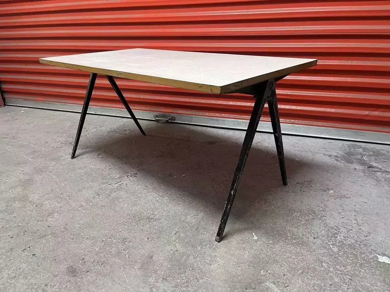 Esavian 1950s School Desk Grey Formica
