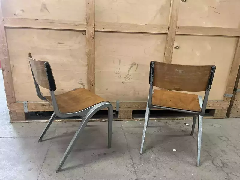 Esavian Children’s Stacking School Chairs By James Leonard, 1950s