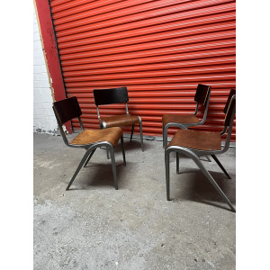 Esavian Stacking Chair By James Leonard 1950s Rare Wide Frame