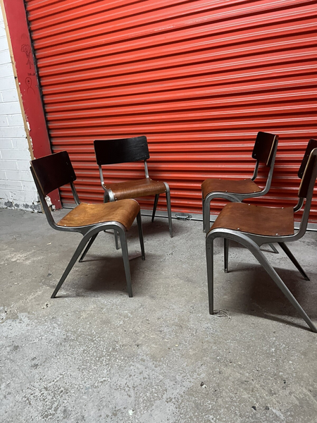 Esavian Stacking Chair By James Leonard 1950s Rare Wide Frame