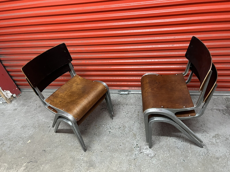 Esavian Stacking Chair By James Leonard 1950s Rare Wide Frame