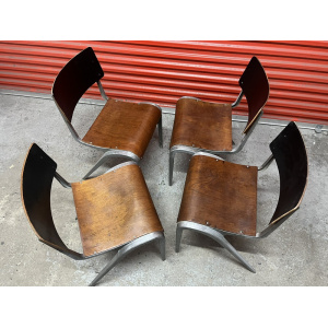 Esavian Stacking Chair By James Leonard 1950s Rare Wide Frame