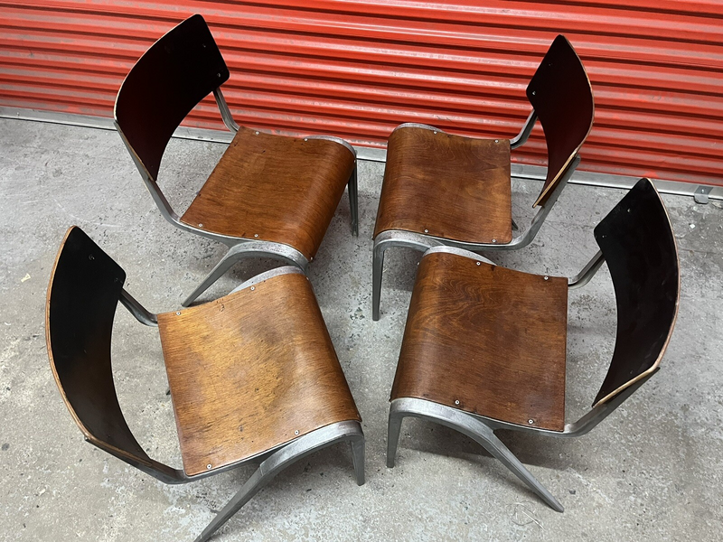 Esavian Stacking Chair By James Leonard 1950s Rare Wide Frame