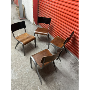 Esavian Stacking Chair By James Leonard 1950s Rare Wide Frame