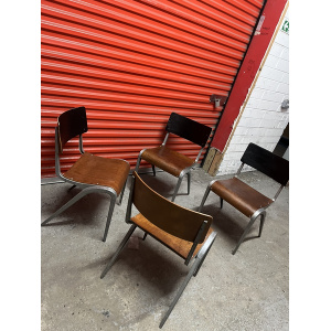 Esavian Stacking Chair By James Leonard 1950s Rare Wide Frame