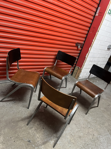 Esavian Stacking Chair By James Leonard 1950s Rare Wide Frame