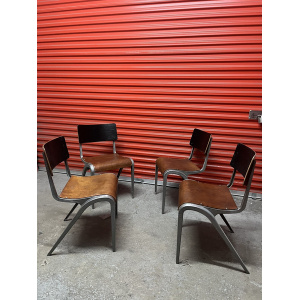 Esavian Stacking Chair By James Leonard 1950s Rare Wide Frame
