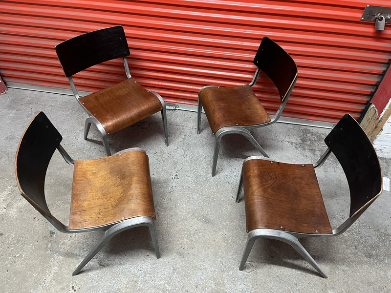 Esavian Stacking Chair By James Leonard 1950s Rare Wide Frame