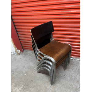 Esavian Stacking Chair By James Leonard 1950s Rare Wide Frame