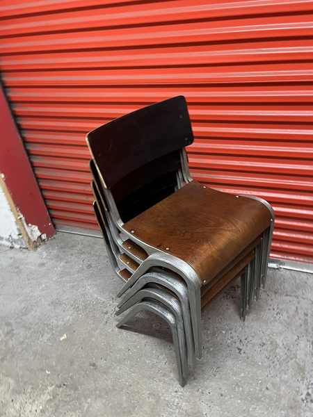 Esavian Stacking Chair By James Leonard 1950s Rare Wide Frame