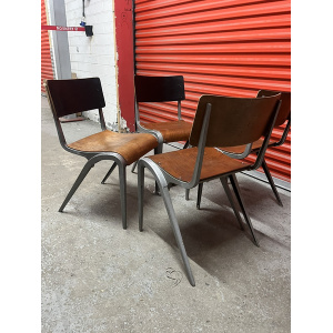 Esavian Stacking Chair By James Leonard 1950s Rare Wide Frame