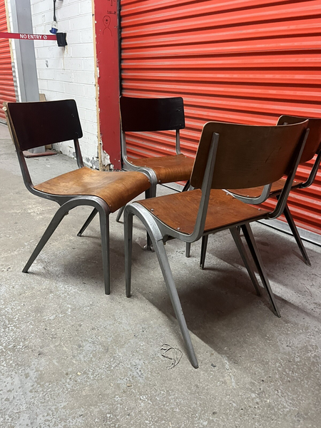 Esavian Stacking Chair By James Leonard 1950s Rare Wide Frame