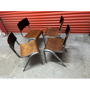 Esavian Stacking Chair By James Leonard 1950s Rare Wide Frame