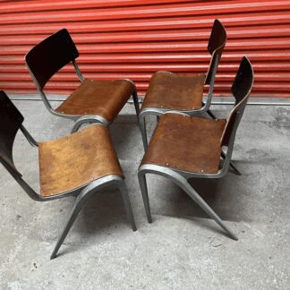 Esavian Stacking Chair By James Leonard 1950s Rare Wide Frame