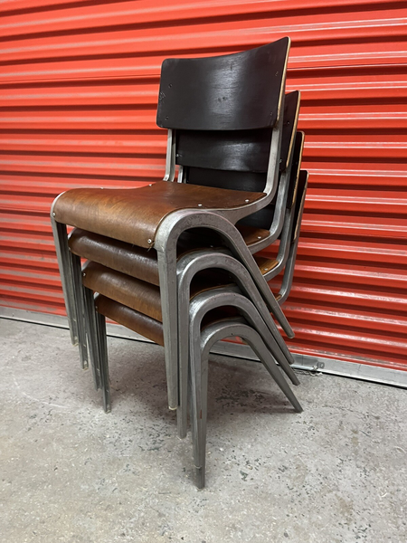 Esavian Stacking Chair By James Leonard 1950s Rare Wide Frame