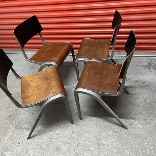 Esavian Stacking Chair By James Leonard 1950s Rare Wide Frame