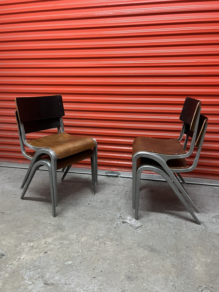 Esavian Stacking Chair By James Leonard 1950s Rare Wide Frame