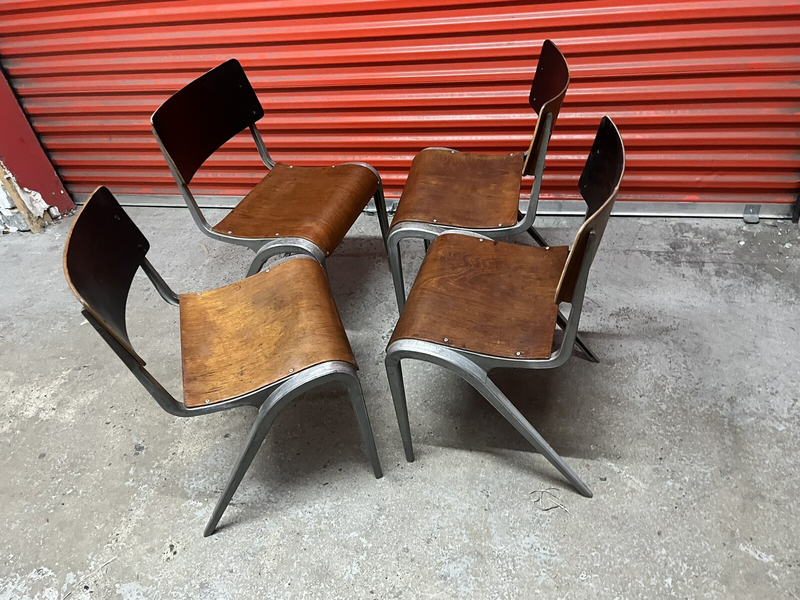 Esavian Stacking Chair By James Leonard 1950s Rare Wide Frame