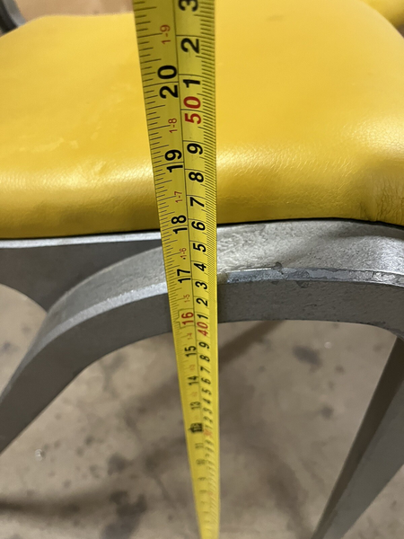 Esavian Stacking Chair By James Leonard 1950s Yellow Faux Leather