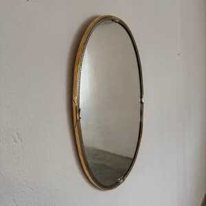 Exquisite 1950s Italian Brass Mirror in the Style of Gio Ponti