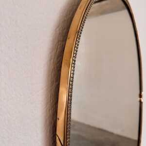Exquisite 1950s Italian Brass Mirror in the Style of Gio Ponti