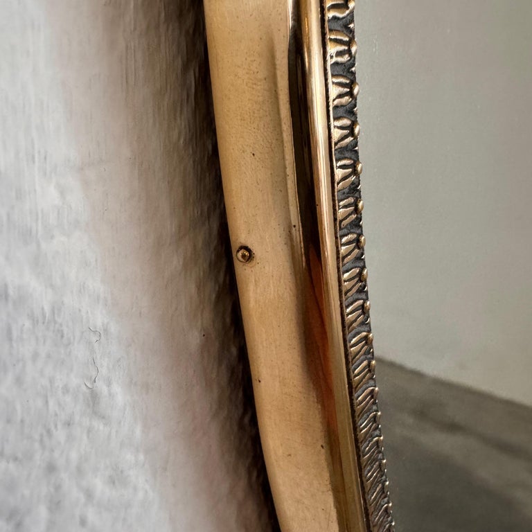 Exquisite 1950s Italian Brass Mirror in the Style of Gio Ponti