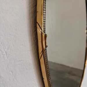 Exquisite 1950s Italian Brass Mirror in the Style of Gio Ponti