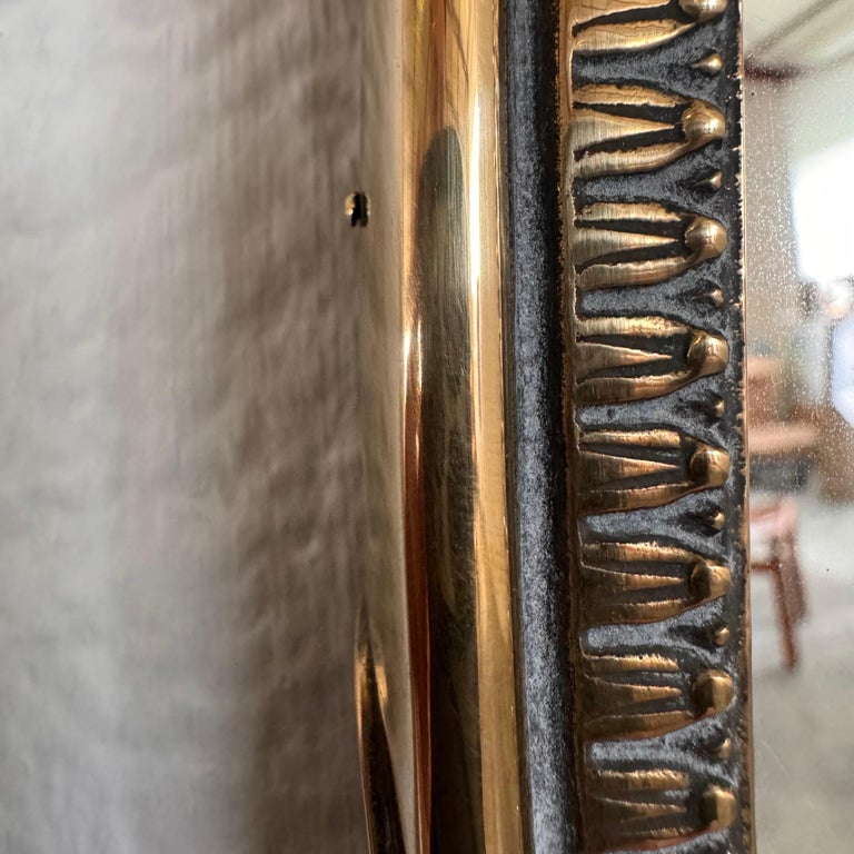 Exquisite 1950s Italian Brass Mirror in the Style of Gio Ponti