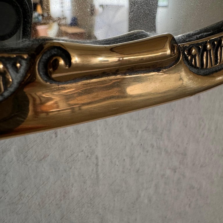 Exquisite 1950s Italian Brass Mirror in the Style of Gio Ponti