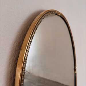Exquisite 1950s Italian Brass Mirror in the Style of Gio Ponti