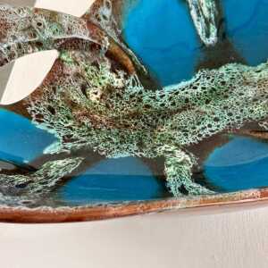 Exquisite Enamelled Ceramic Table Center from Vallauris, France, 1960s