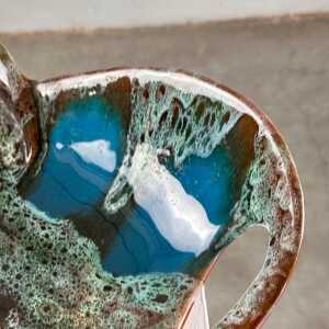 Exquisite Enamelled Ceramic Table Center from Vallauris, France, 1960s