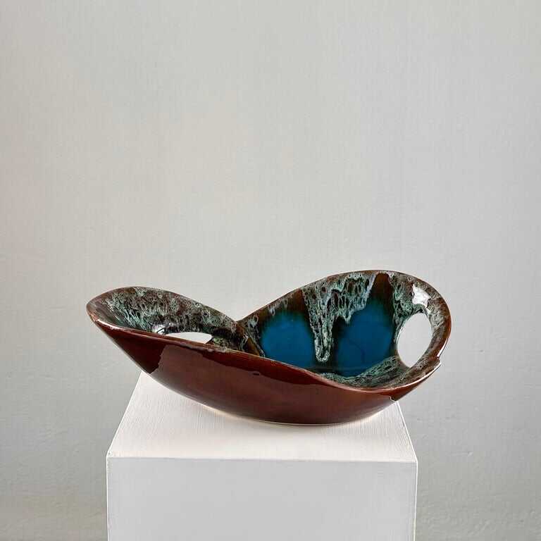 Exquisite Enamelled Ceramic Table Center from Vallauris, France, 1960s