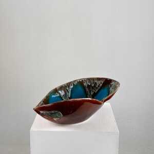 Exquisite Enamelled Ceramic Table Center from Vallauris, France, 1960s